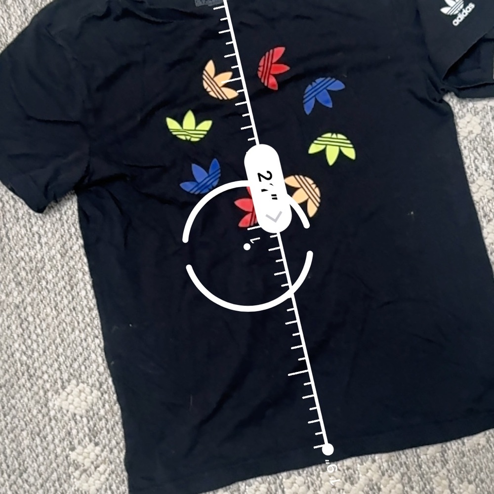 Adidas Black Tee with Colorful Trefoil Design - Picture 3 of 5